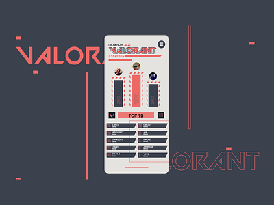 Dailyui#019 - Leadboard VALORANT ! dailyui figma ui ux valorant