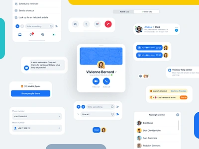 Crisp Chat - UI Components balkanbrothers bot chat chatbot colorful components conversation crisp customerservice designsystem lighttheme mobileapp multiplatform saas startup trending ui