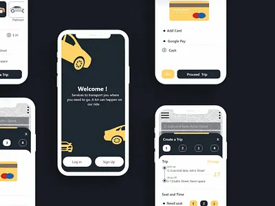 Taxi Booking App New UI Dark Theme androidapp appdesign appdeveloper application cab booking car booking car booking app car sharing mobileapp ola ondemand taxi app taxi booking app uber uber clone uber design uber ride uberapps uidesign uxuidesign