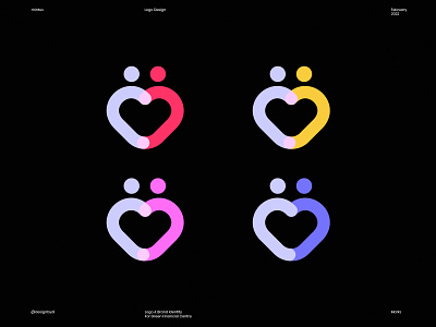 dating app logo / color exploration brand identity branding colors community connect crypto logo dating exploraion heart icon identity logo logos love metaverse logo minimal people