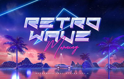 80s Retro Text Effects vol.2 1980s 3d 80`s 80s effect effects label logo mockup neon new photoshop retro retrowave style styles synth synthwave text wave