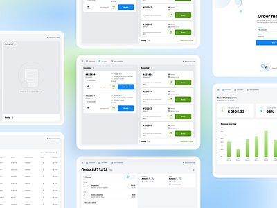 Frie - order management app dots gradients illustration order order management restaurant restaurant app tablet tablet app ui ux vector