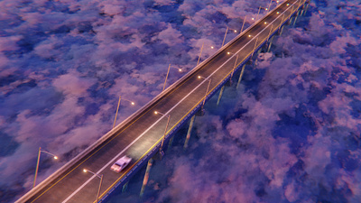 Sky Highway 3d art blender blender3d cycles illustration