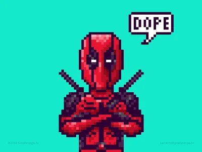 Deadpool 💀 2d 8 bit art direction branding claudio barreiro deadpool design digital art digital illustration dope drawing game games goallounge tv graphic design illustration marvel universe pixel art product design superhero