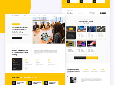 Computer Appliances Rental Website computer design rental template template design templatedesign ui vector website