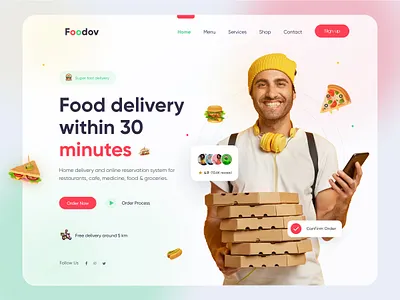 Food Delivery Website UI/UX Design 2021 trends delivery landing page delivery service delivery website food delivery food delivery website groceries grocery delivery grocery store online shop ui uiux user experience ux web design website design