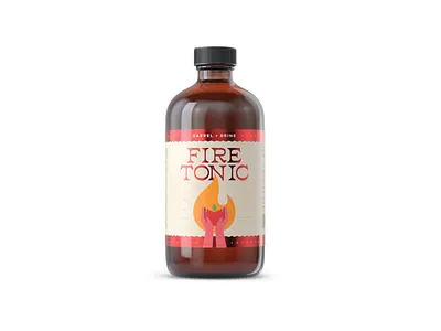 Barrel + Brine Fire Tonic bottle branding buffalo ny drink illustration label packaging stronghold studio tonic typography