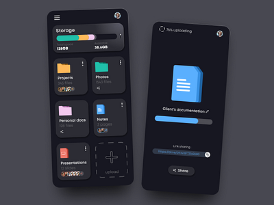 31 :: File Upload dailyui dailyui 031 dark ui file upload mobile ui