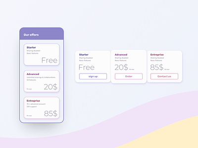 30 :: Pricing dailyui dailyui 030 mobile pricing ui