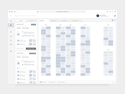 Cargo Logistics Dashboard blue cargo clear container control panel dashboard figma logistic logistics management minimalistic oldschool ship sidebar terminal ui ux web webdesign