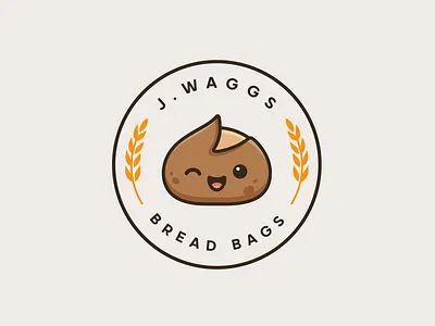Sourdough Bread adorable bag bakery brand branding bread character circle circular crest cute emblem fun happy linen logo mascot playful sourdough wink