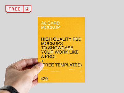 Free A6 Leaflet in Hand Mockup branding corporate design download free freebie identity leaflet logo mockup psd template typography