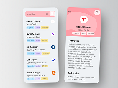 50 :: Job Listing dailyui dailyui 050 job listing mobile ui