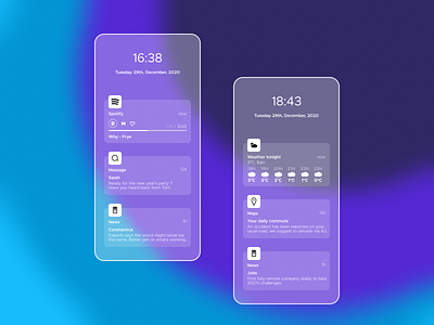 49 :: Notification dailyui dailyui 049 glassmorphism mobile notification ui