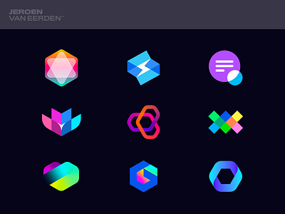 Logofolio - Bright 🌈 branding creative logos fresh logo gradient hexagon logo interact logo logo mark logofolio logos owl smart design star startup symbol visual identity design