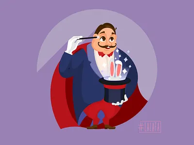 Hocus pocus! Illusionist shows trick characters cylinder design illustration magic magic wand rabbit vector