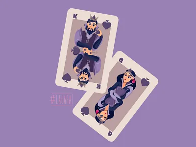 King and Queen. Cards of spades cards characters design gambling hearts illustration king poker queen spades vector