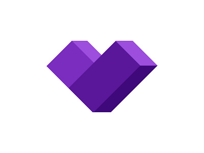 Letter V heart logo symbol 3d blocks branding brick creative digital geometic heart letter mark monogram logo logodesign logomark lovely lover minimalist romance v valentine vector icon mark symbol violet