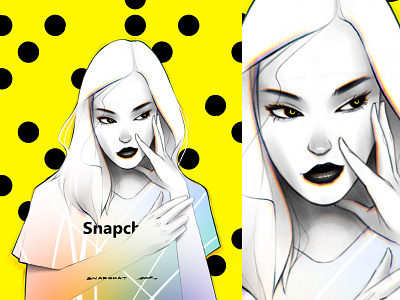 Snapgirl artwork digitalart drawing eyes face female girl illustration portrait poster poster art print snapchat