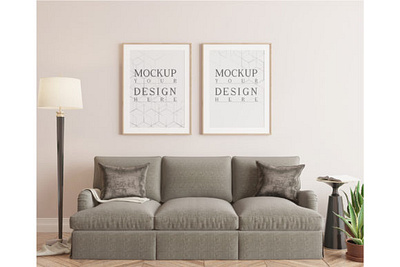 Mockup Poster Frame in Simple Livingroom Graphic frame mockup mockup design mockup psd mockup template mockups product mockup product modeling