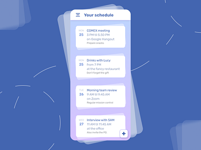 71 :: Schedule dailyui dailyui 071 mobile schedule ui