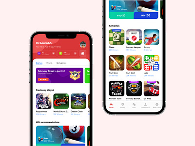 MPL Home Screen Redesign app app design app ui
