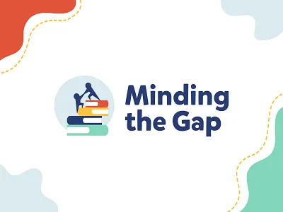 Minding The Gap Logo branding character custom design education icon illustration kids logo playful typography vector