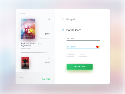 Checkout Screen bookstore checkout page minimalism ui ux