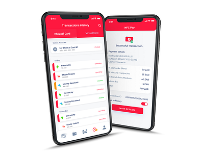 Banking / Finance App with Phisical Card & Virtual Card Ability adobe xd finance app mobile ui ui ui design