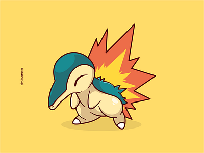 Cyndaquil 2d anime bulbasaur cartoon characterdesign charmander cyndaquil design fanart fire flame flatvector graphicdesign illustration logotoons pikachu pokemon squirtle vector vectorart