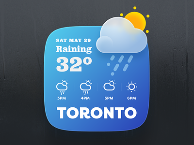 Freebie 04: Weather Widget adobe xd blurred icon icon design raining squircle ui design weather weather widget widget