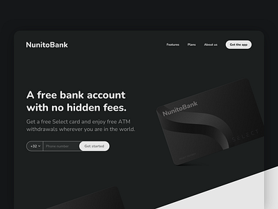 NunitoBank dann petty dannpetty landing landing page landingpage user interface