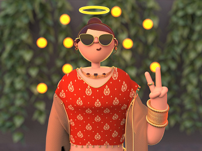 Peace - 3D Portrait illustration 3d animation 3d character 3d clothing 3d graphic 3d illustration 3d portraits 3d ui character cinema 4d fashion jewellery minimal 3d peace stylized 3d ui design uiux