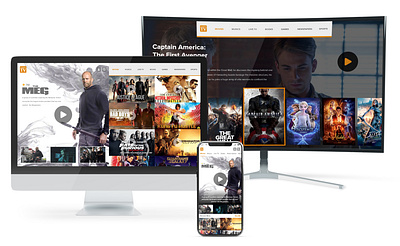 Movie Streaming App Design UI with Multiple Devices adobe xd adobe xd design dekstop streaming design app movie streaming app responsive design responsive ui watch movie app ui