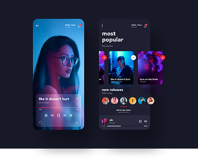 Music Player app dark mode dark theme dribbble ios music music player player player ui ui ux design