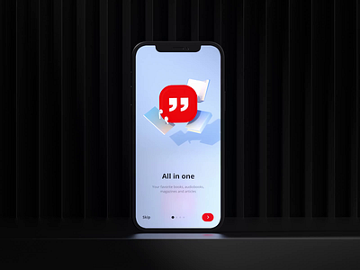 3D Onboarding Screens 3d app books c4d cinema4d interaction ios mobile motion onboarding onboarding ui reader ui