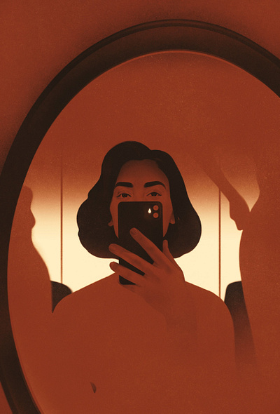 Selfie conceptual digital folioart illustration karolis strautniekas portrait technology texture