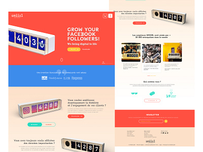 Smiirl Social Media Counters colorful counter creative homepage landingpage productpage socialmedia ui uidesign