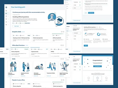 Learning Platform app education health system healthcare illustration learning learning app learning platform patients quiz skill skills ui ux web website