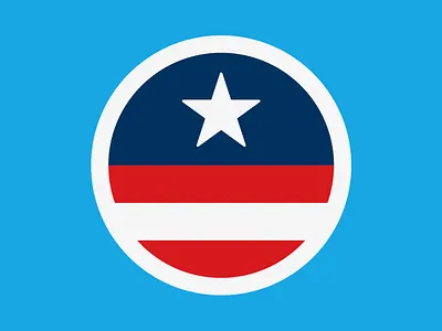 'Merica Badge america badge blue digital art graphic design red white