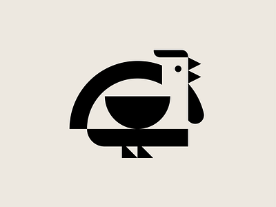 Chicken 2d bird branding chicken design egg farm flat food graphic icon logo logotype mark minimal minimalistic negative space restaurant symbol vector