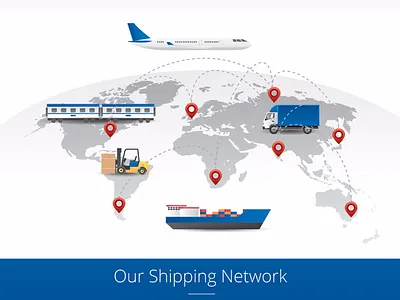 Shipping network Illustration branding design expedition microstock network package plan ship shipping stock train travel truck ui ux vector vector art vector illustration