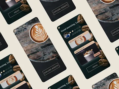 Coffee Shop Profile | Daily UI 006 app coffee coffeebean coffeeshop dailyui dailyui006 dailyuichallenge dark logo