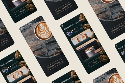 Coffee Shop Profile | Daily UI 006 app coffee coffeebean coffeeshop dailyui dailyui006 dailyuichallenge dark logo