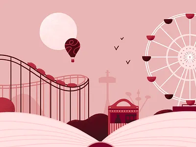 Advent Calendar - Illustration Day 16 amusement park big wheel illustration