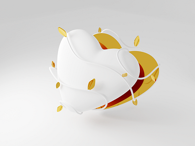 Tangled hearts 3d abstract blender clean dribbbleweeklywarmup heart illustration love modern tangled valentine weeklywarmup white