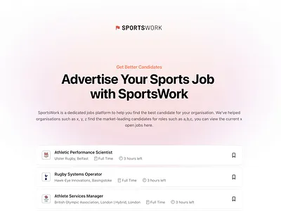 SportsWork Sales Page animation landing page quotes sales sports