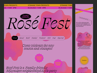 Rosé Fest Web Design branding design typography ui ux