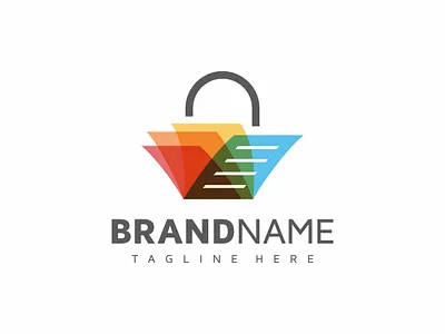 Book Shop Bag Logo art book brand branding business company corporation creative design education learning library publisher typo logo