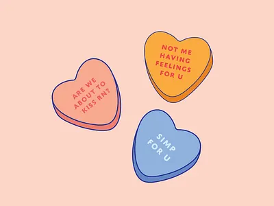 A Gen Z Valentines candy color design genz heart illustration illustrator valentine vector